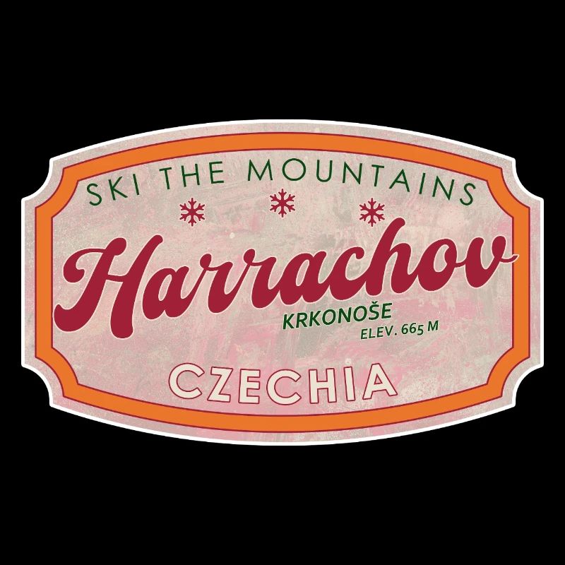 Harrachov Tschechisches Skilabel Tschechien Retro