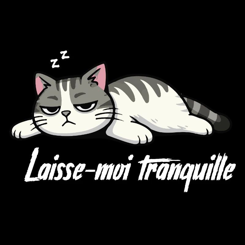 T-shirt Chat Laisse-moi tranquille drôle