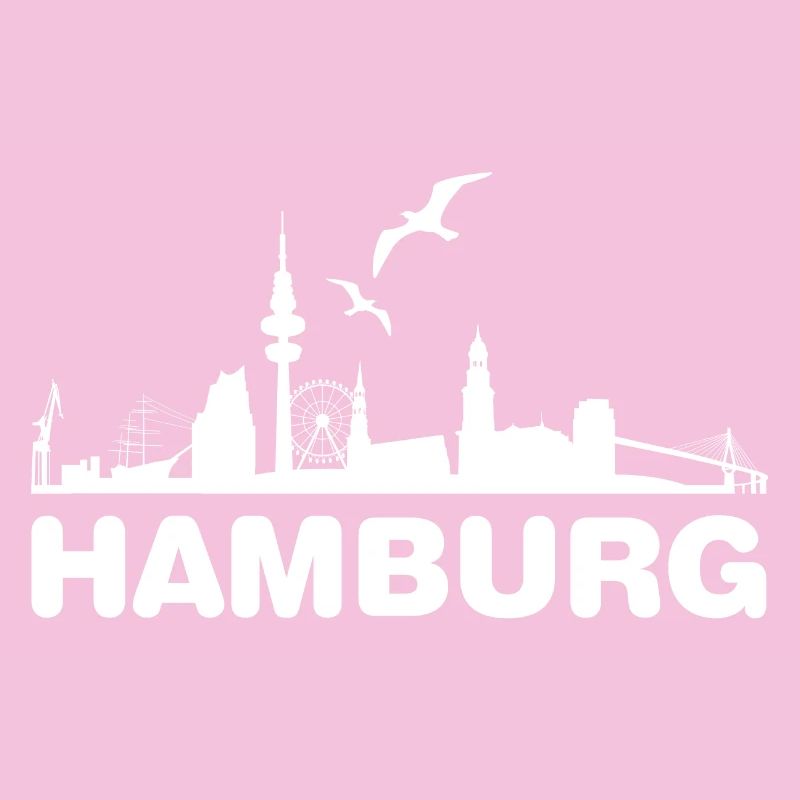 Silhouette de la ligne d’horizon de Hambourg