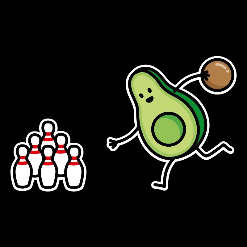 Funny avocado bowling, bowler, bowling, bowler