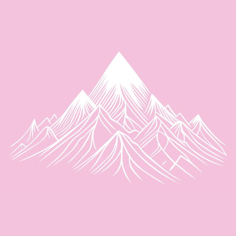 Mountains in fineline style, minimalist and elegant