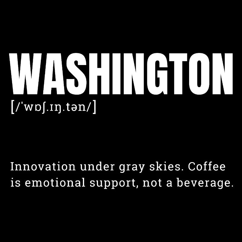 Washington Grunge Typo Print