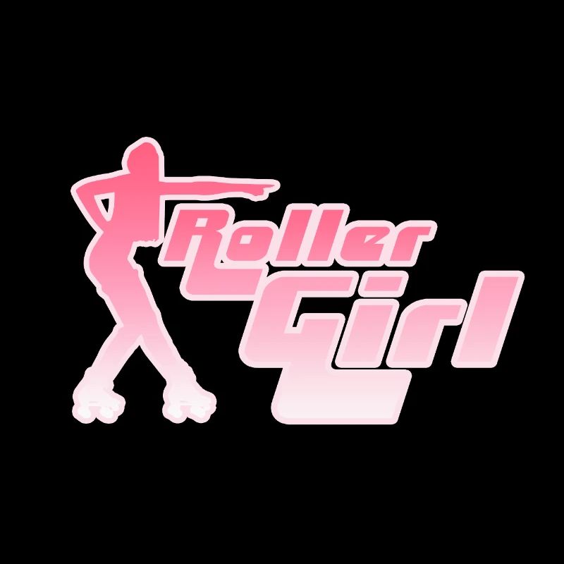 Neon Roller Girl Silhouette