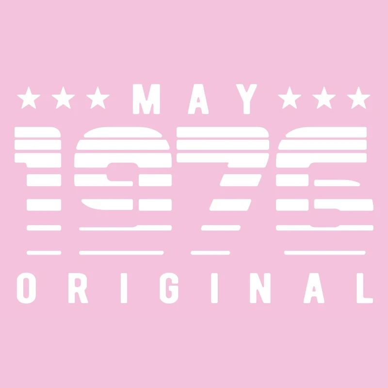 May 1976 Original Striped Vintage Geburtstag