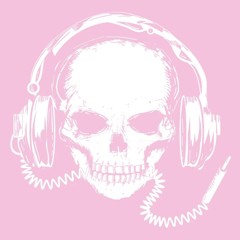 Skull with headphones
