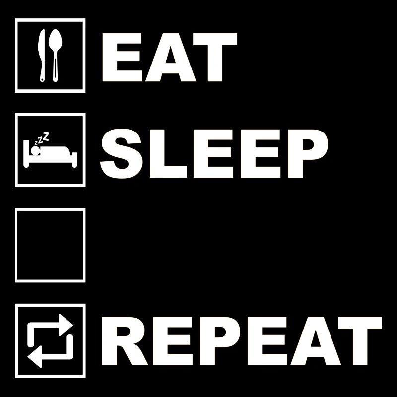 Disposition des icônes Eat Sleep Repeat
