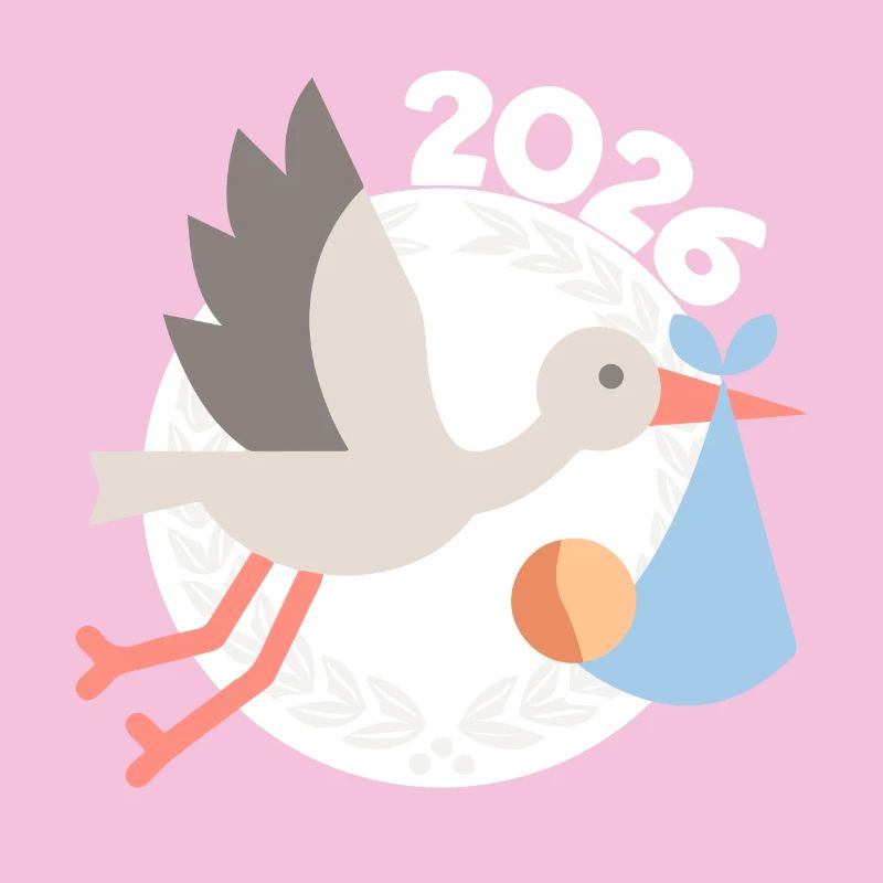 Cigogne avec bébé 2026