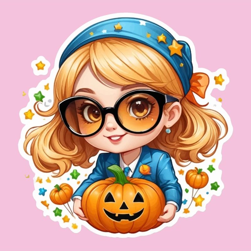 Fille citrouille pour Halloween