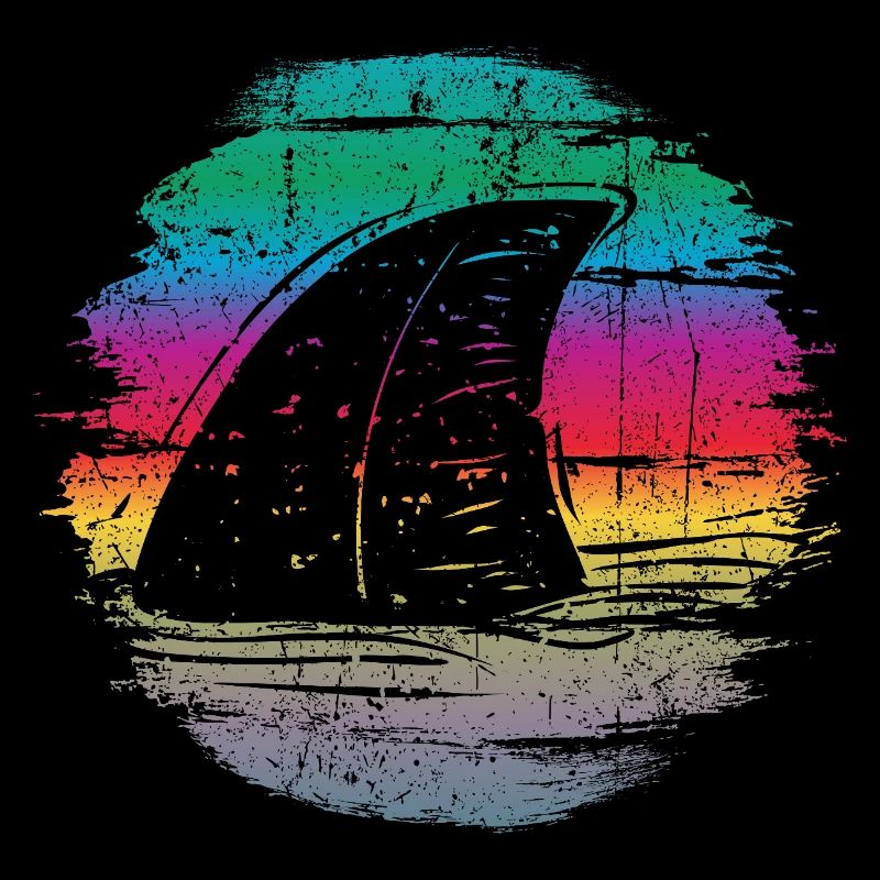 coucher de soleil surfer vague illustration