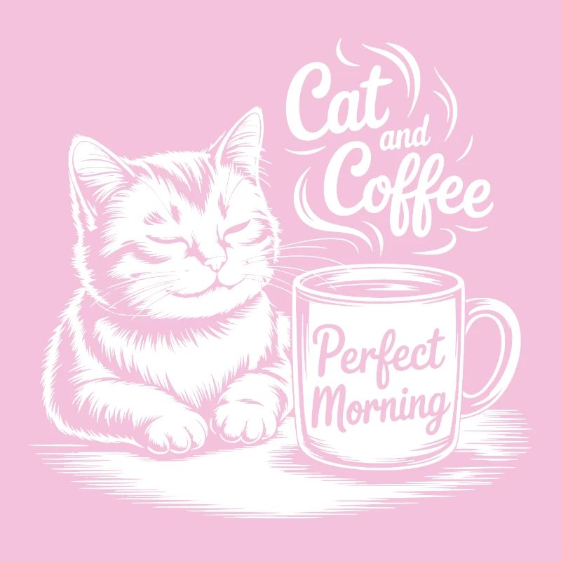 Amour de chat avec motif de café