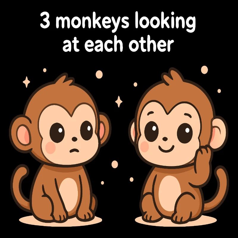 Singes joueurs avec contact visuel