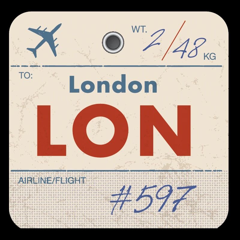 Tag de compagnie aérienne vintage LON de Londres