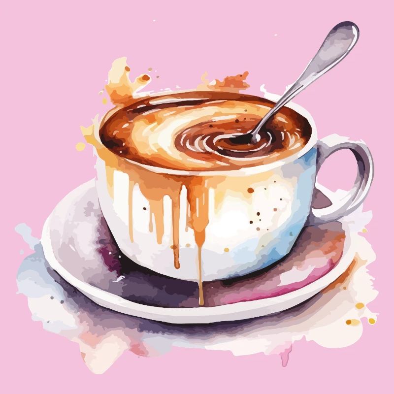 Kaffee Aquarell Tasse Splash