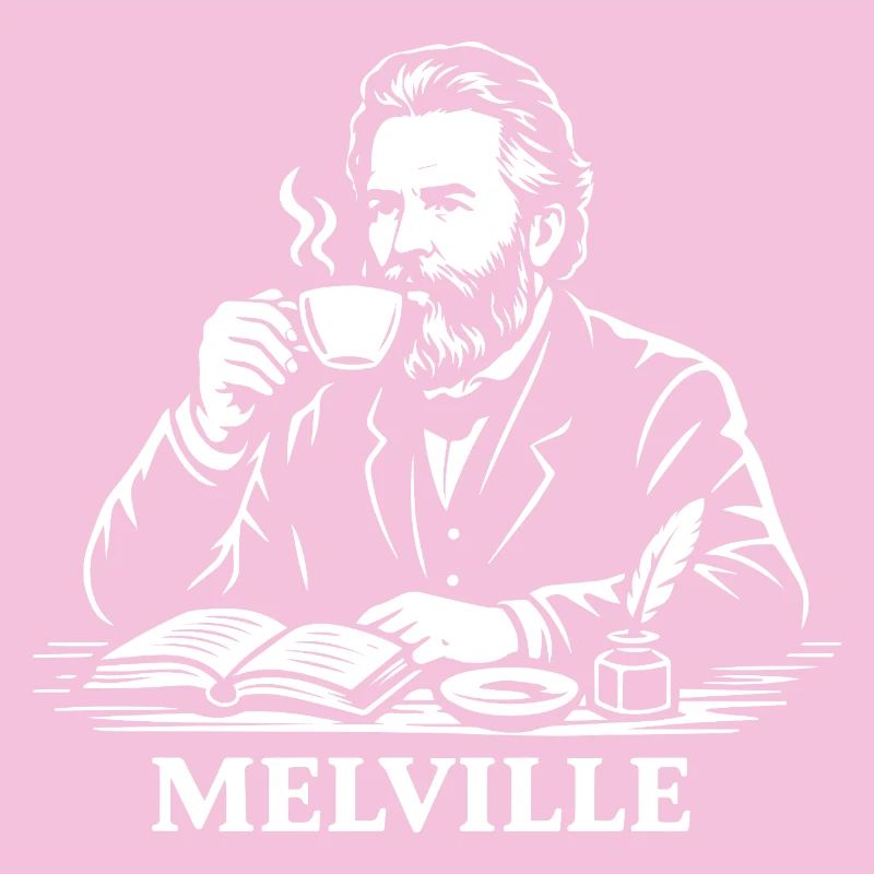 Herman Melville is drinking coffee