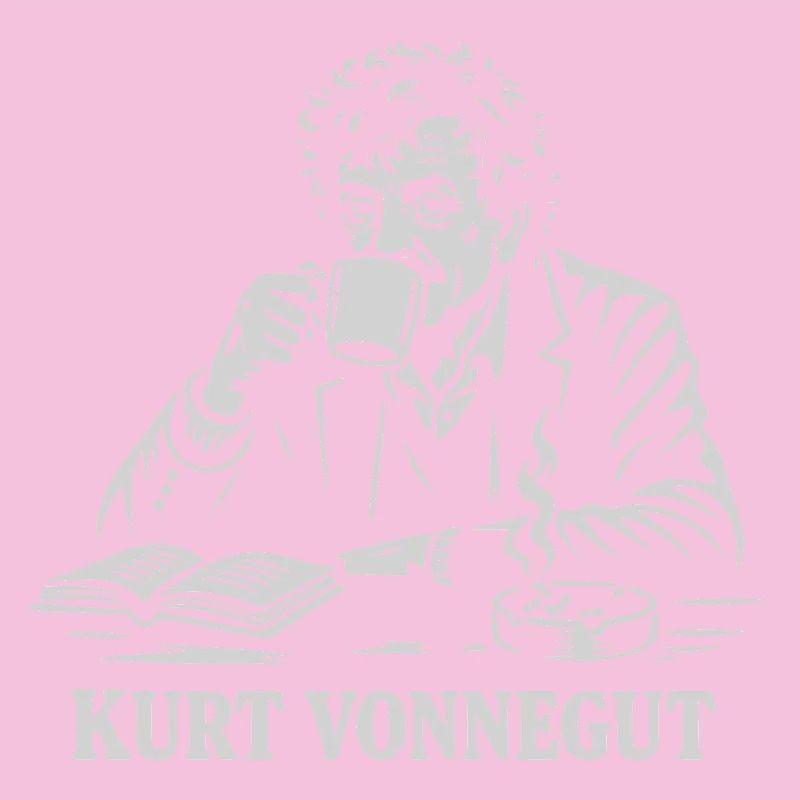 Kurt Vonnegut drinking coffee