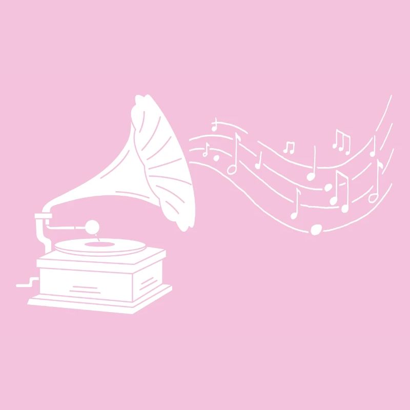 gramophone blanc et musique