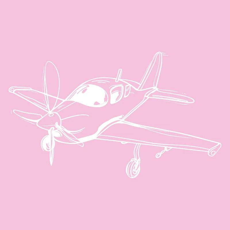 Propellerflugzeug Lineart