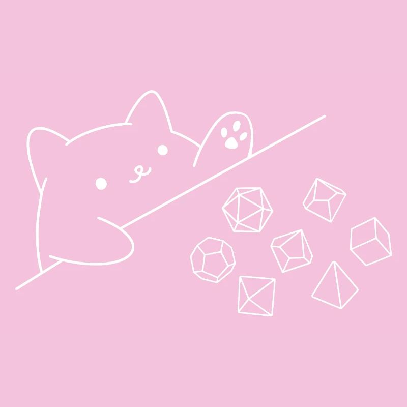 Cat Rolling Dice Funny RPG Gamer Tabletop Humor