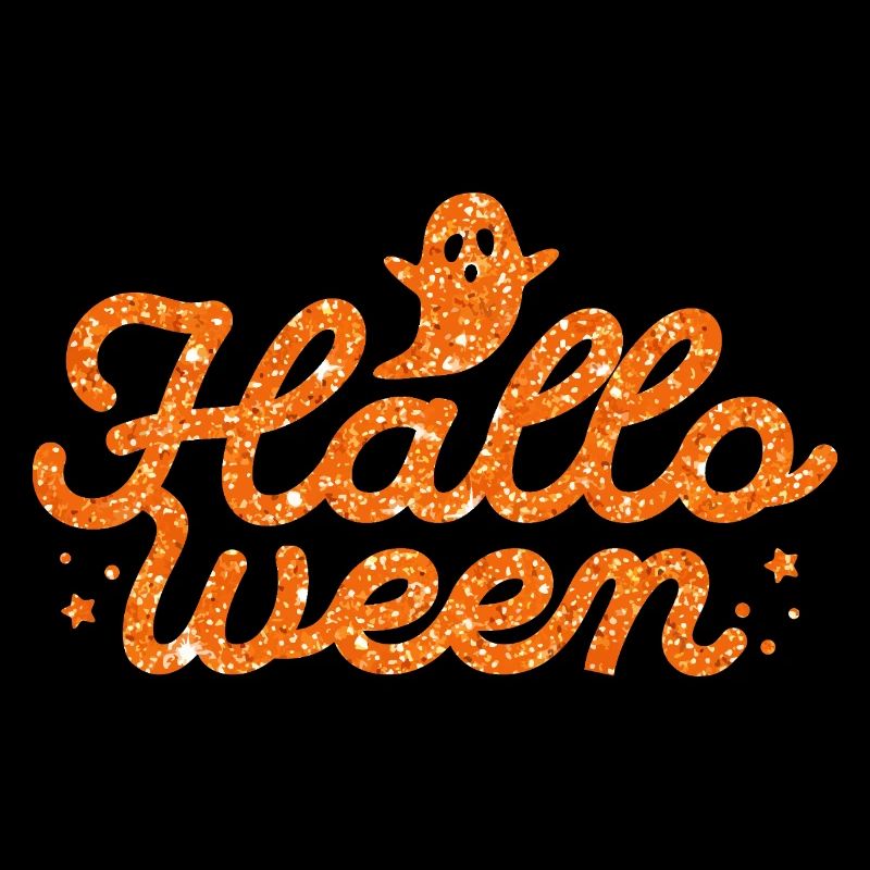 Halloween Orange Glitter Ghost
