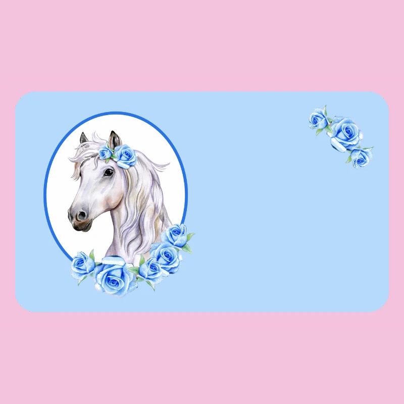 White Horse - Roses Light Blue | Customisable