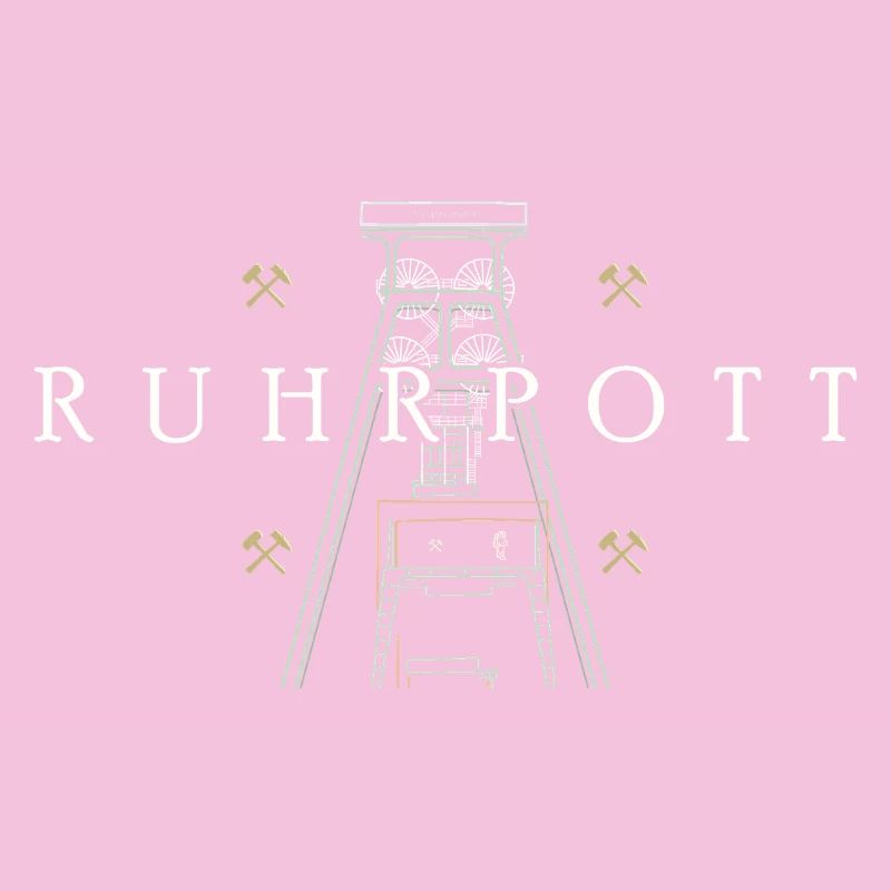 Ruhrpott, dessin à la main de la tour de la mine Prosper-Haniel
