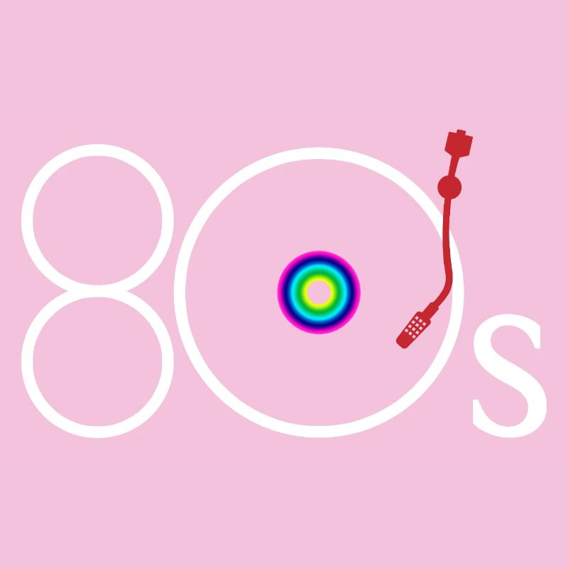 Retro Turntable Arm Rainbow Record Player Art