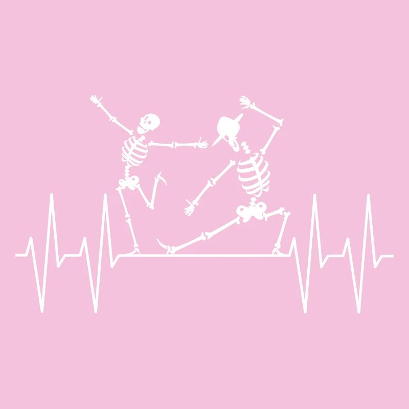 Dancing Skeleton Couple Illustration