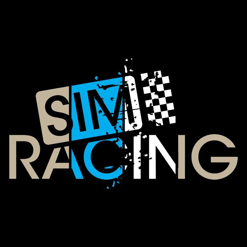 sim racing gaming checkered flag car driver gamer