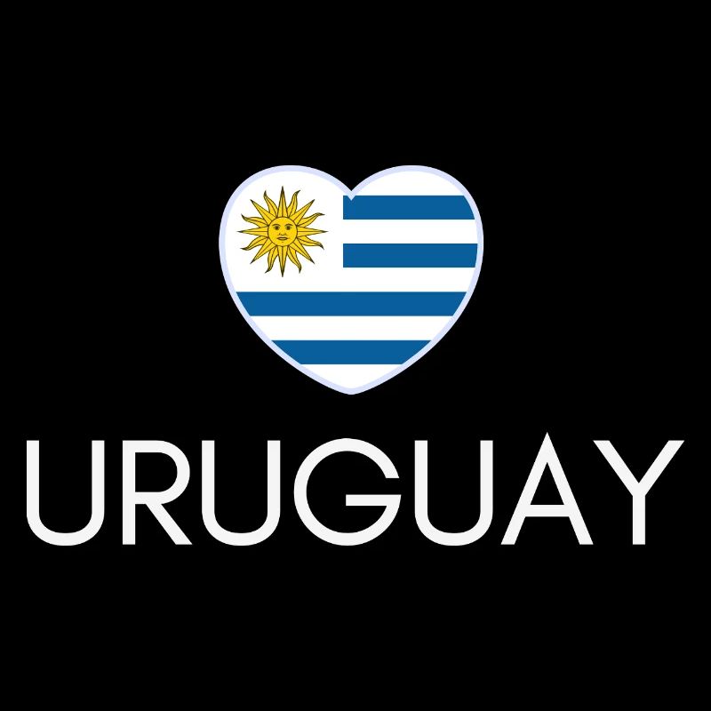 Herz mit uruguayischer Flagge, ich liebe Uruguay