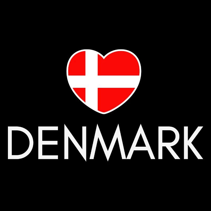 Cœur avec le drapeau du Danemark, j’aime le Danemark