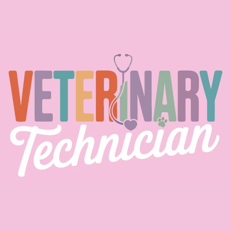 Tiermedizinischer Techniker Regenbogen-Logo