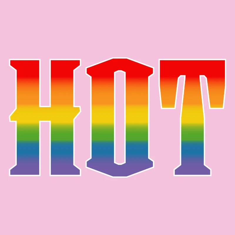 Rainbow text Hot LGBT lgbtqi queer