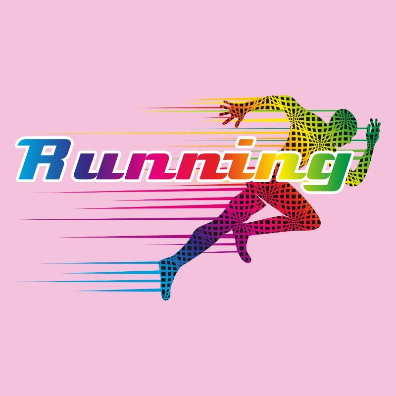 Coureur coloré en lettrage de sprint "Running