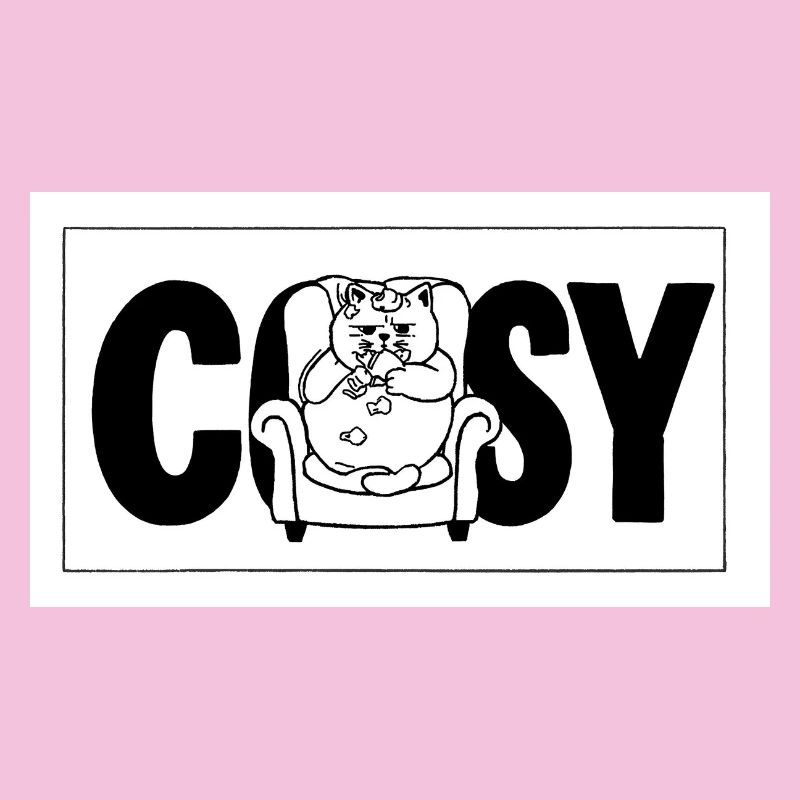 Imprimé fauteuil câlin chat douillet
