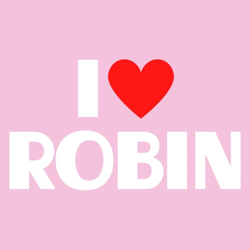 J’adore Robin Red Heart Déclaration rétro