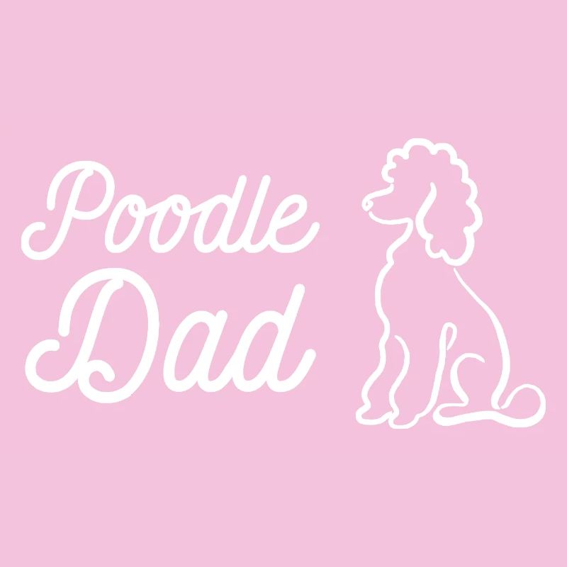 Poodle Dad Silhouette Portrait