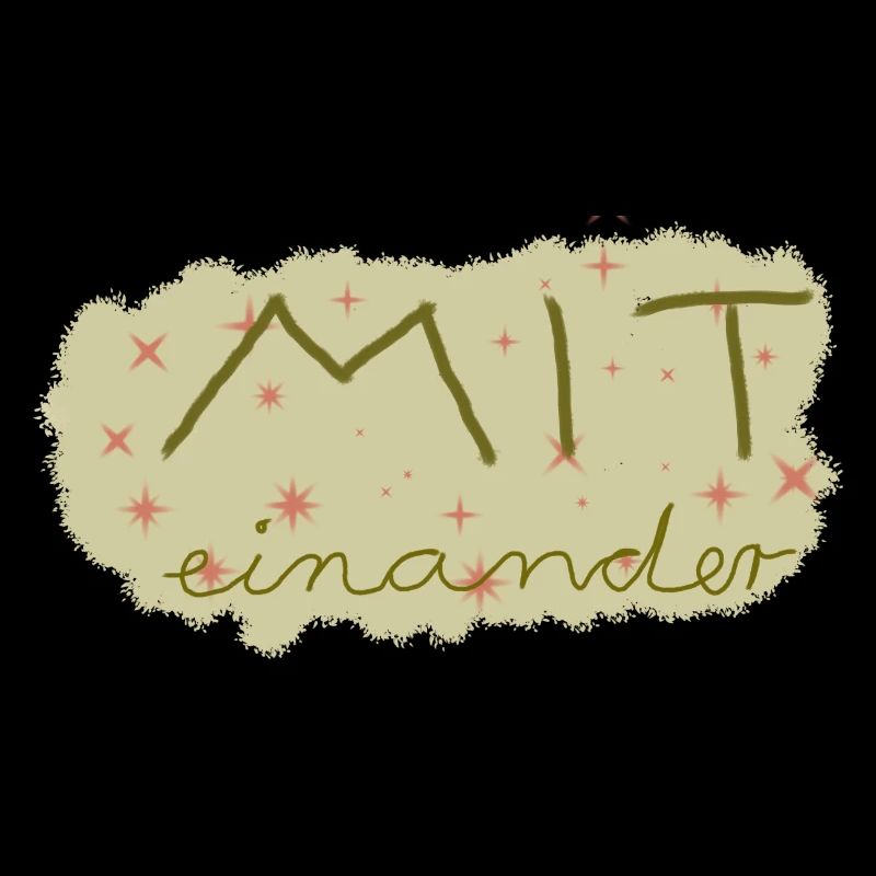 Minimalistischer Schriftzug "Miteinander"