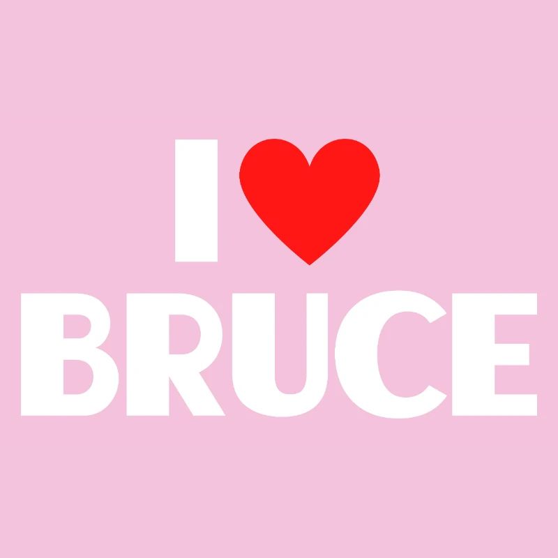 Ich liebe Bruce rotes Herz Retro Statement 