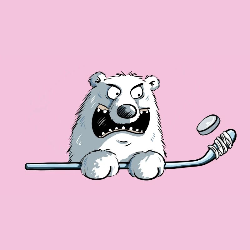 Cooler Eisbär Mit Eishockeyschläger I Eishockey