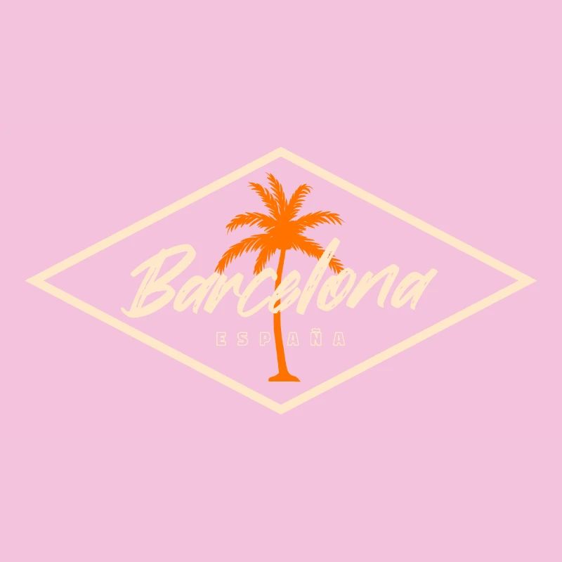 Barcelona Spain Palm Trees Design