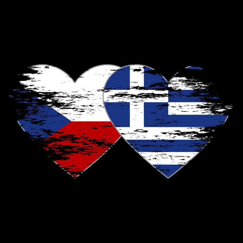 République tchèque Grèce Drapeau utilisé coeur