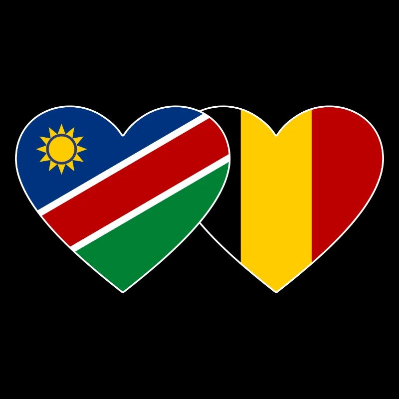 Namibia Belgium Flag Heart