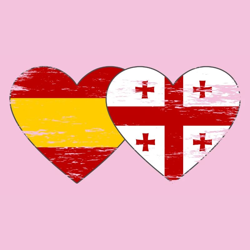 Espagne Géorgie Drapeau Coeur utilisé