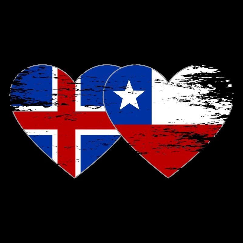 Islande Chili drapeau coeur utilisé