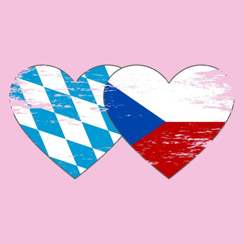 Bavière, République tchèque, drapeau coeur