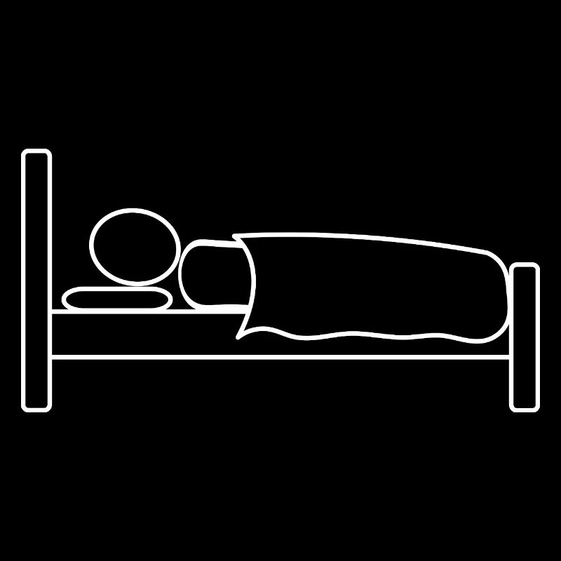 Stick man in bed