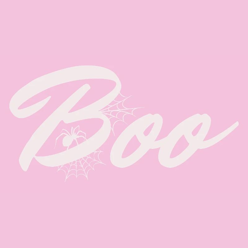 Boo Halloween Spider Web Lettering