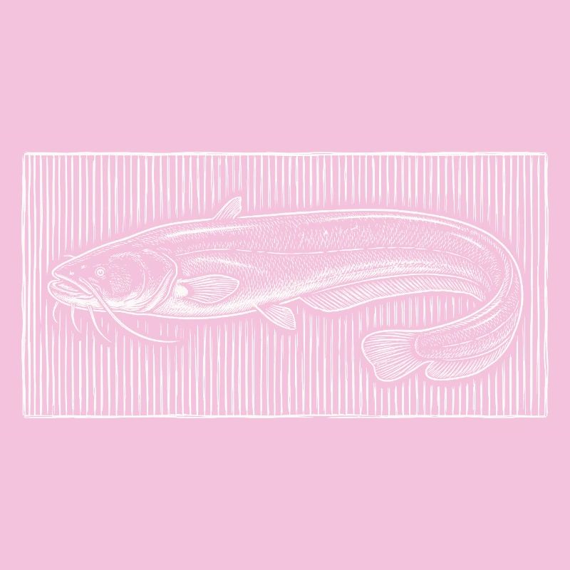 Gravure sur bois vintage de poisson-chat – Pêcheur classique