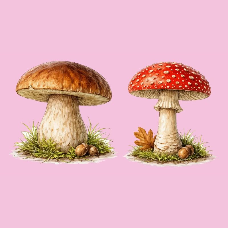 Champignons de la forêt dans le style aquarelle