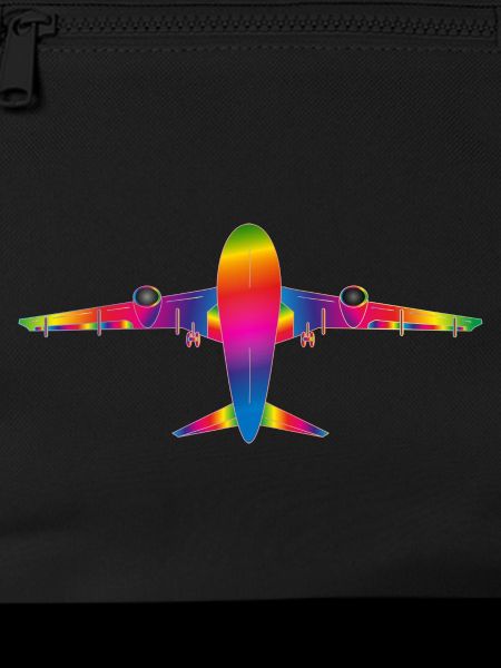Plane in rainbow colours